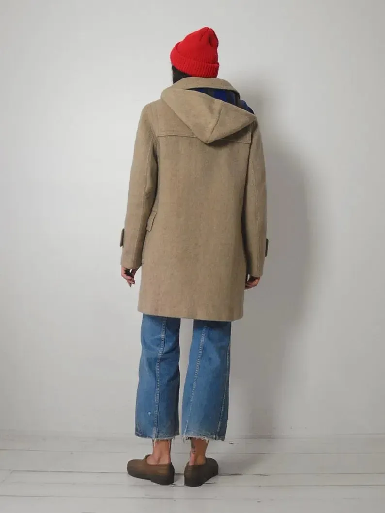 1970's Oatmeal Wool Duffle Peacoat