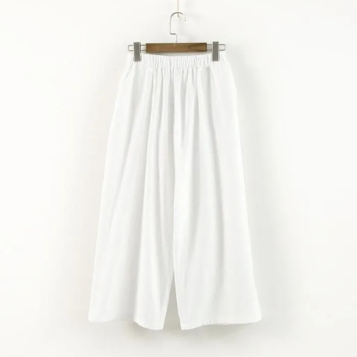 3/4 Length Cotton Linen Pants  | Zen
