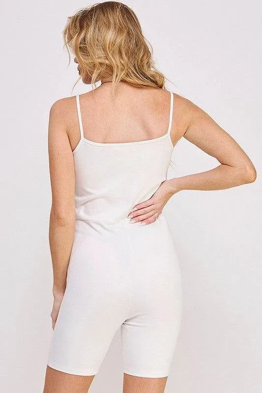 Active Spaghetti Strap Fitted Unitard Romper