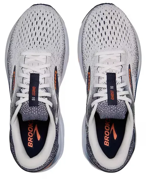 Brooks Ghost 16 White Peacoat Orange Men's