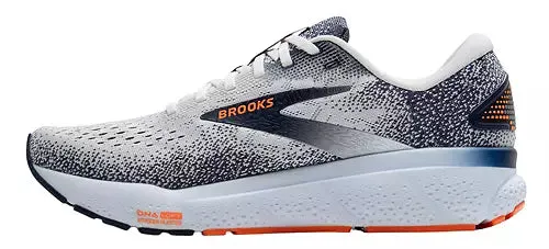 Brooks Ghost 16 White Peacoat Orange Men's