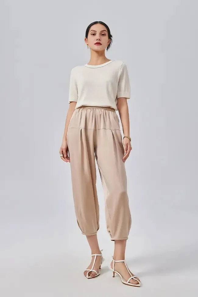 Casual Balloon Silk Pants