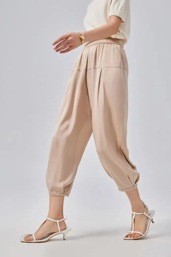 Casual Balloon Silk Pants
