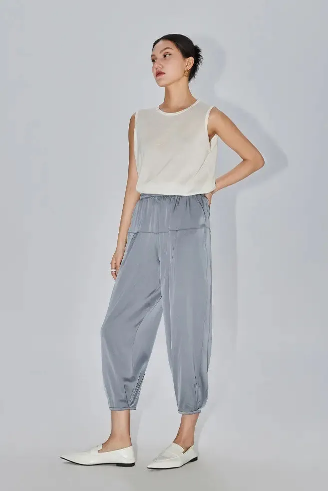 Casual Balloon Silk Pants