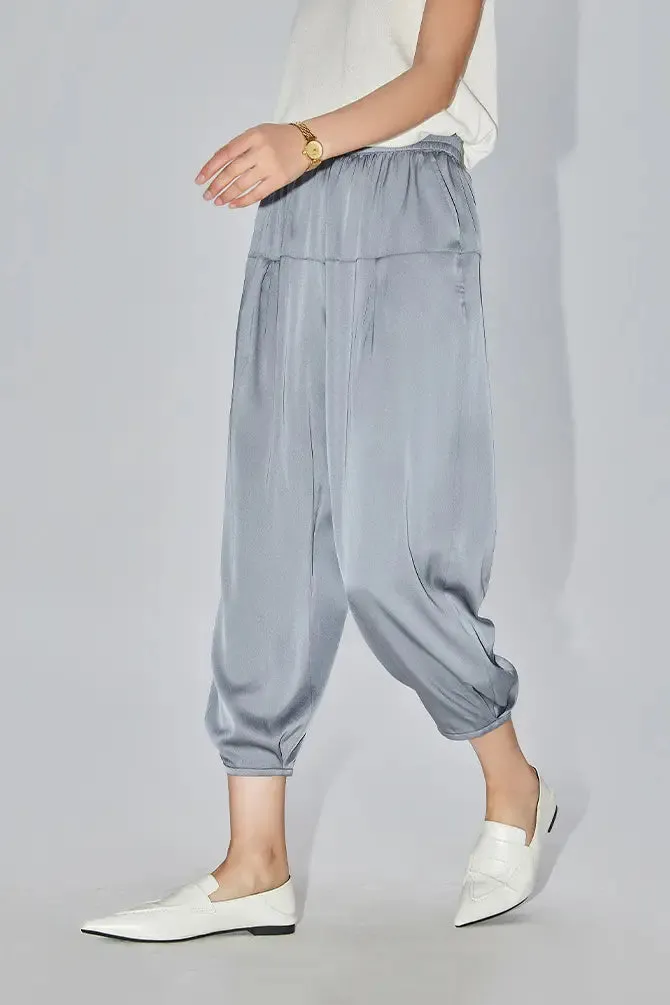 Casual Balloon Silk Pants