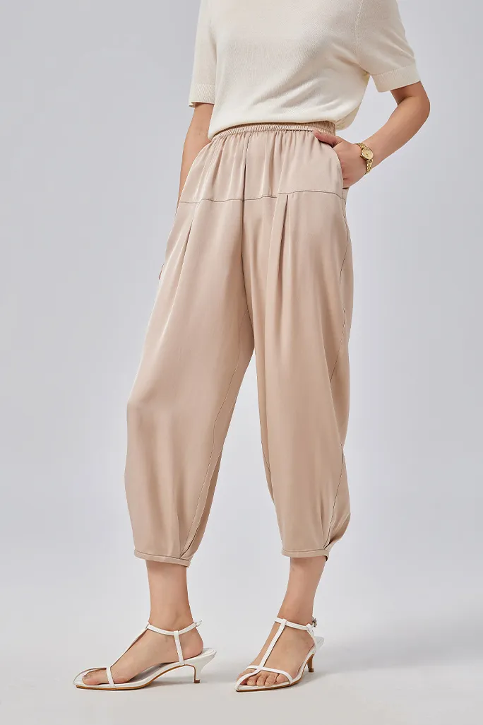 Casual Balloon Silk Pants