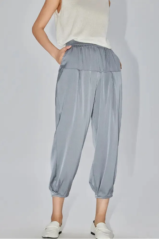 Casual Balloon Silk Pants
