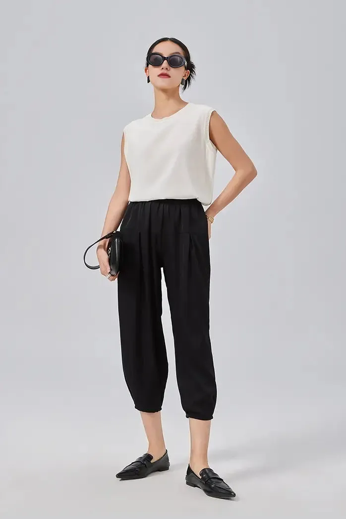 Casual Balloon Silk Pants