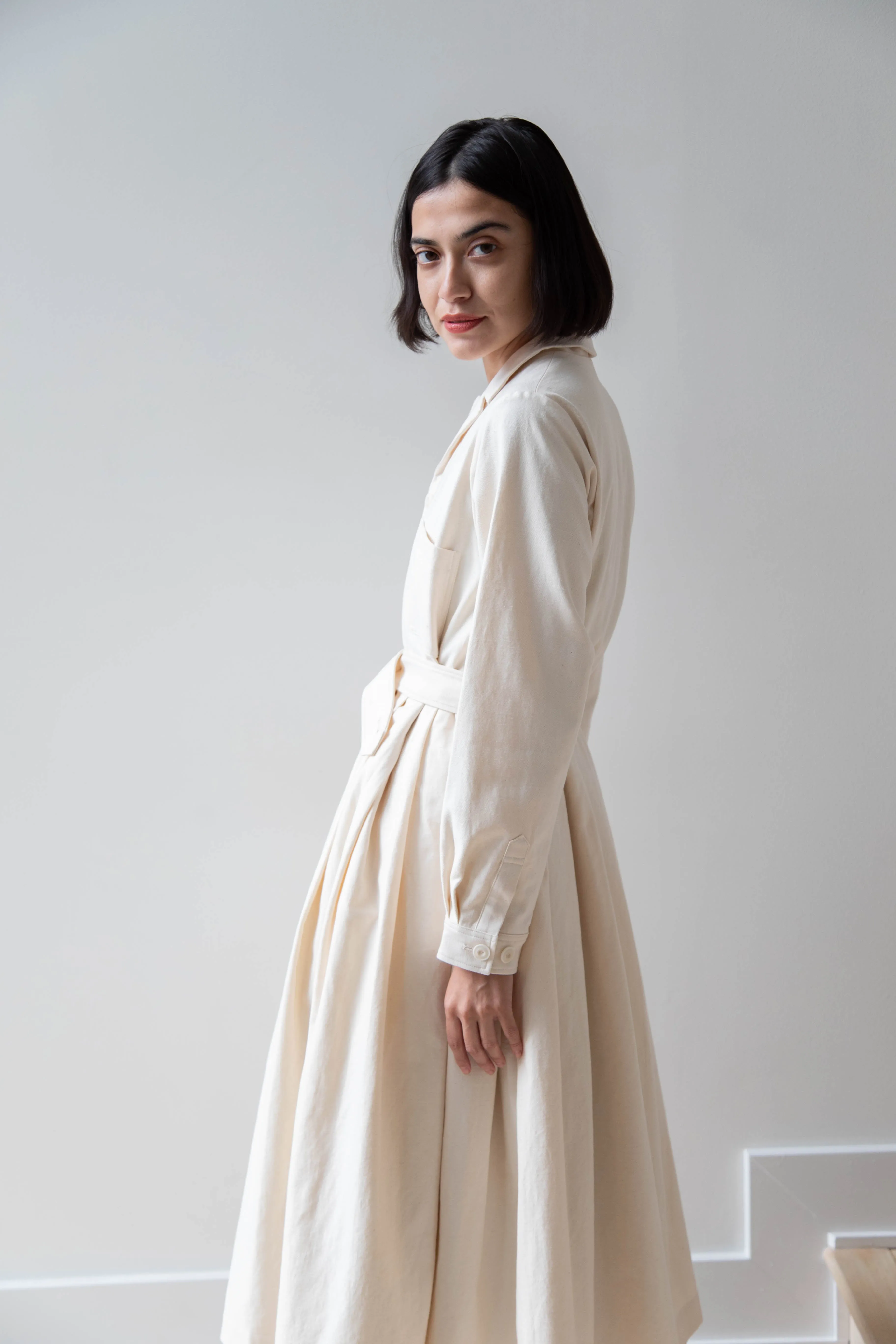 École De Curiosités | Dina Coat Dress in Ivory