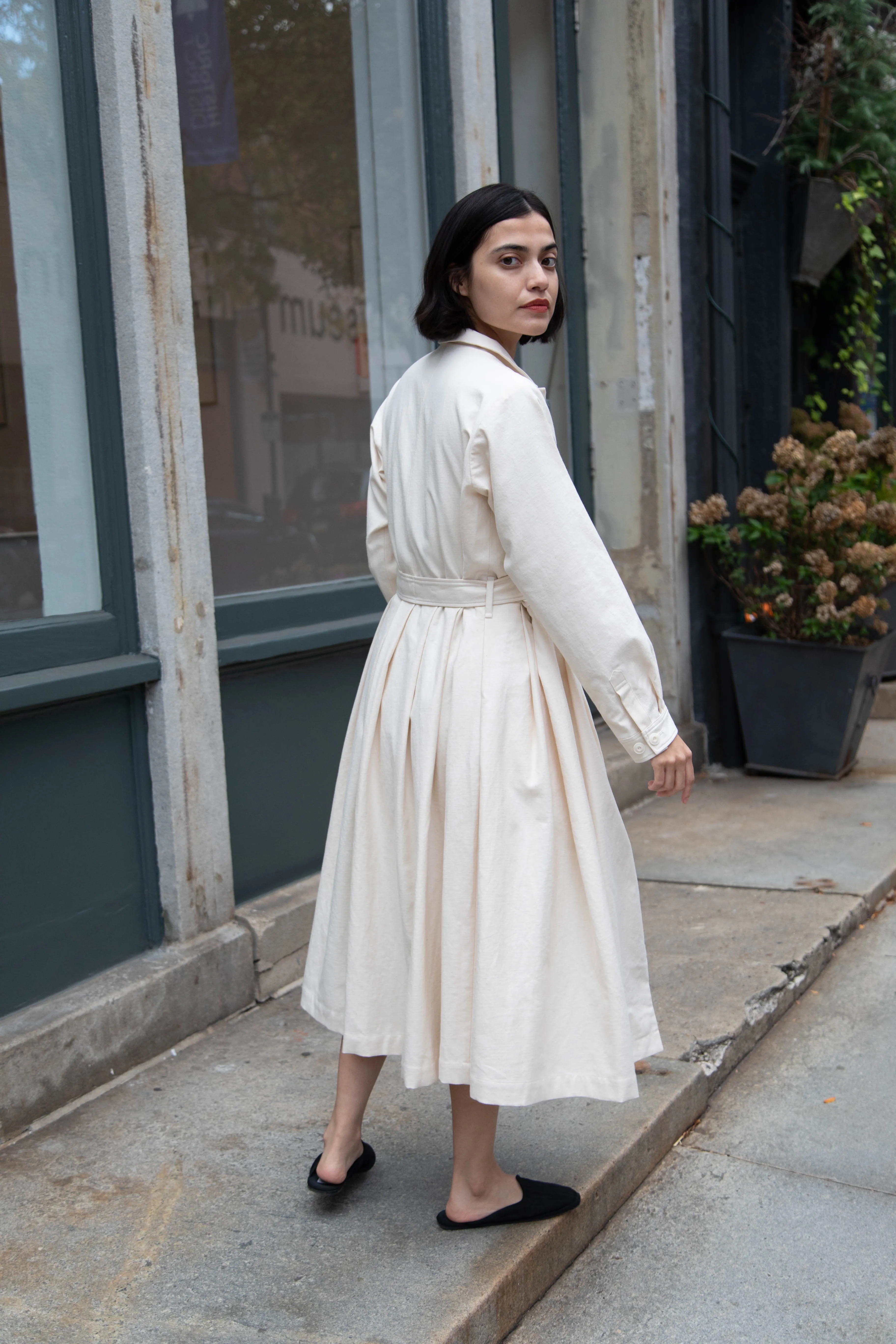 École De Curiosités | Dina Coat Dress in Ivory