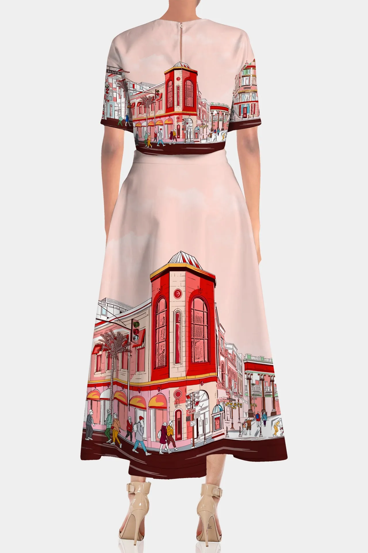 Designer Red Cape Sleeve Top