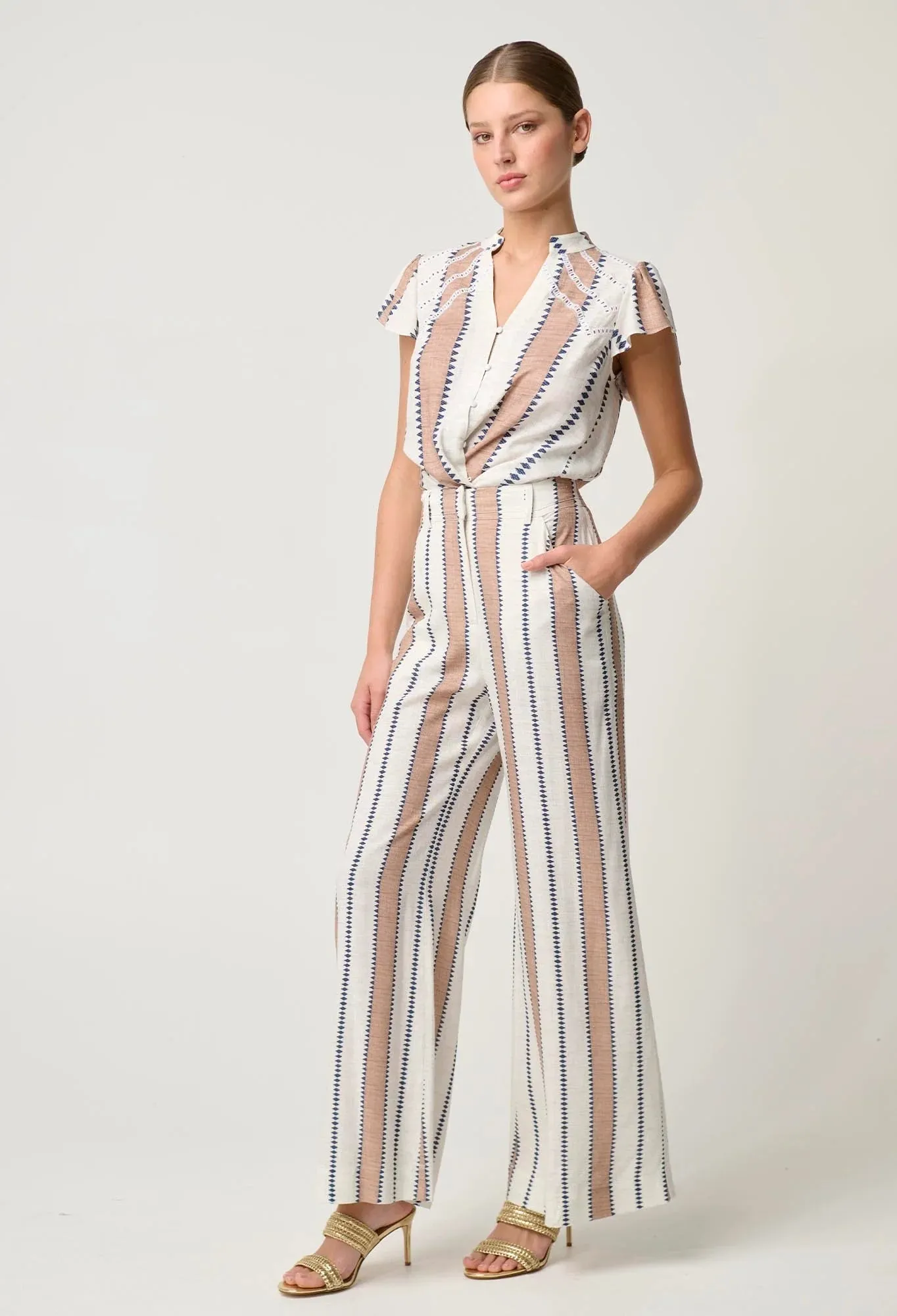 Dynasty Stripe Wide Leg Pant