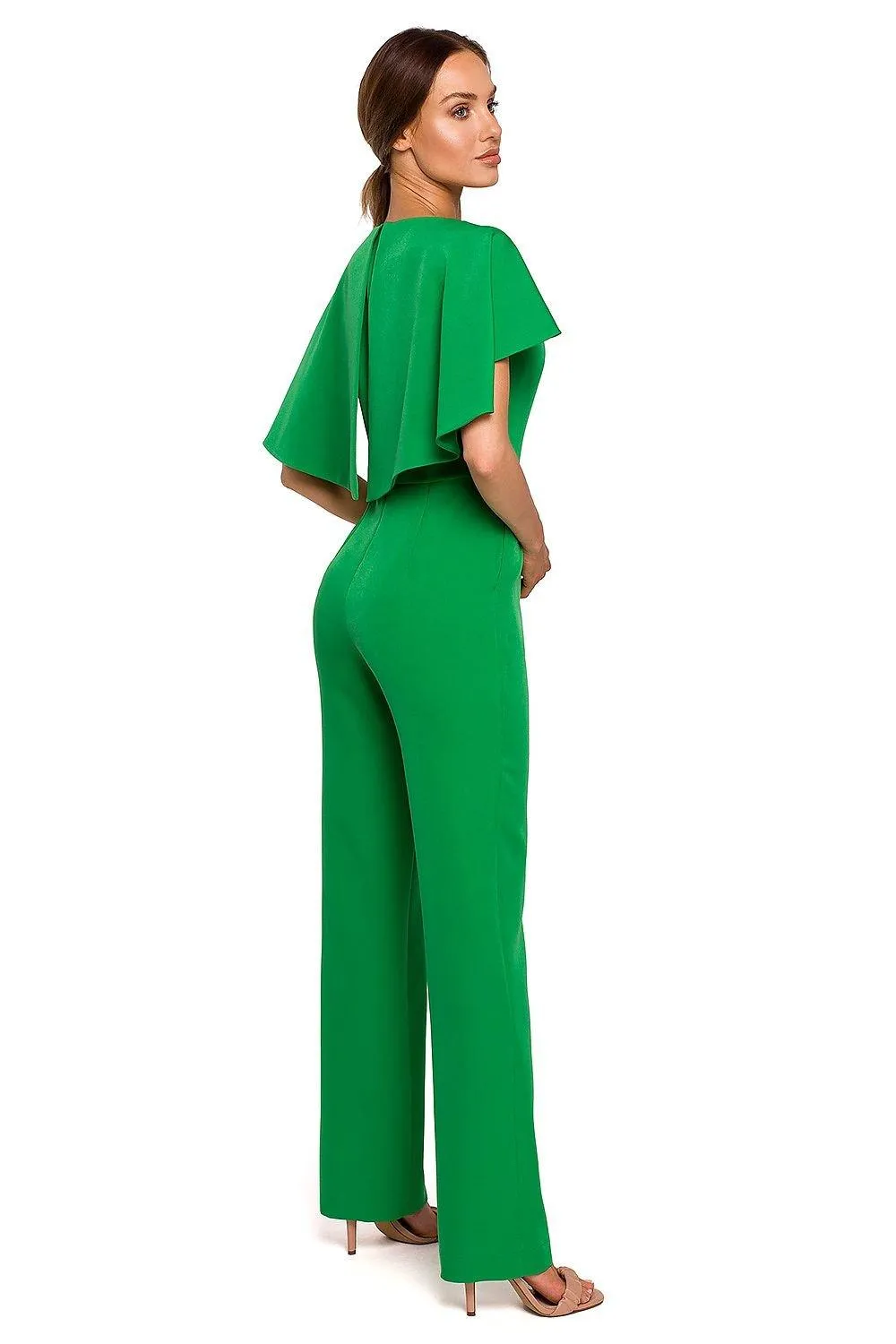 Elegant Cape-Style Jumpsuit - Made in EU