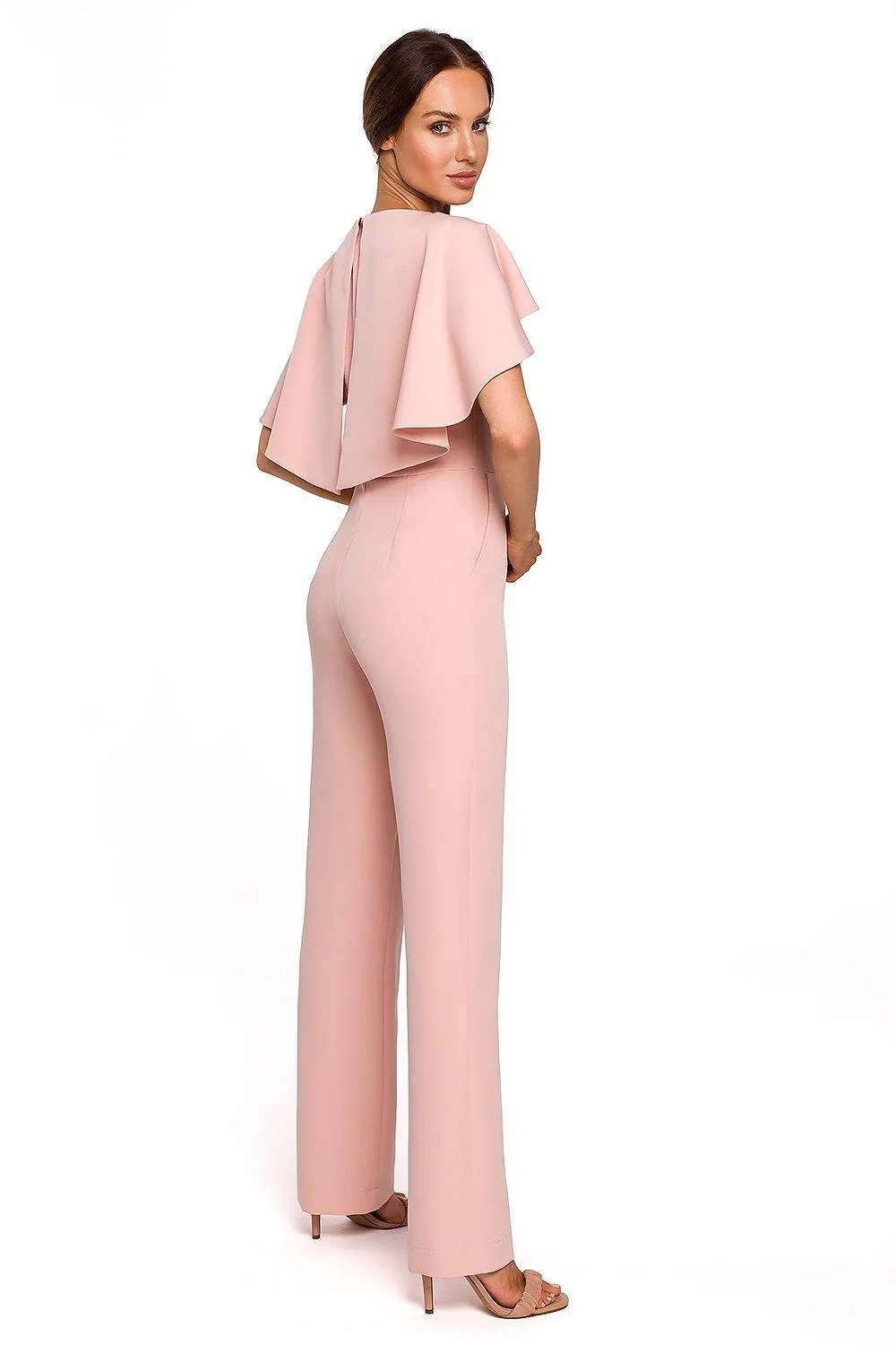 Elegant Cape-Style Jumpsuit - Made in EU