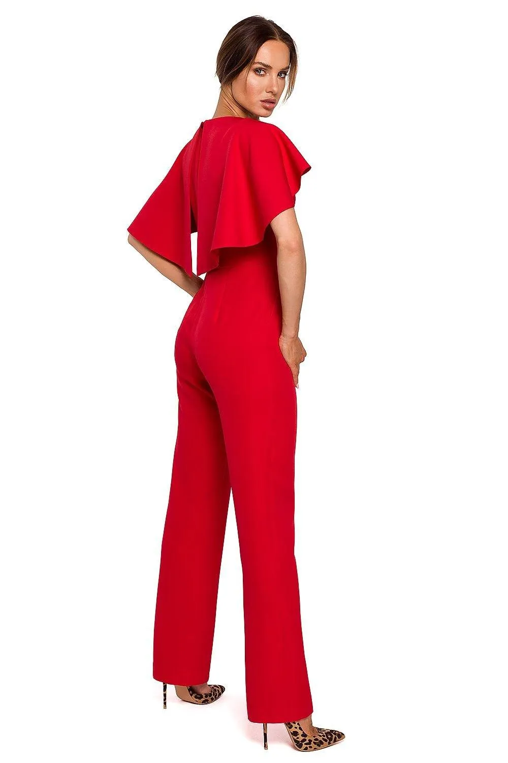 Elegant Cape-Style Jumpsuit - Made in EU