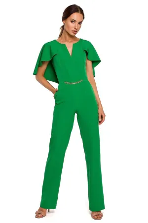 Elegant Cape-Style Jumpsuit - Made in EU