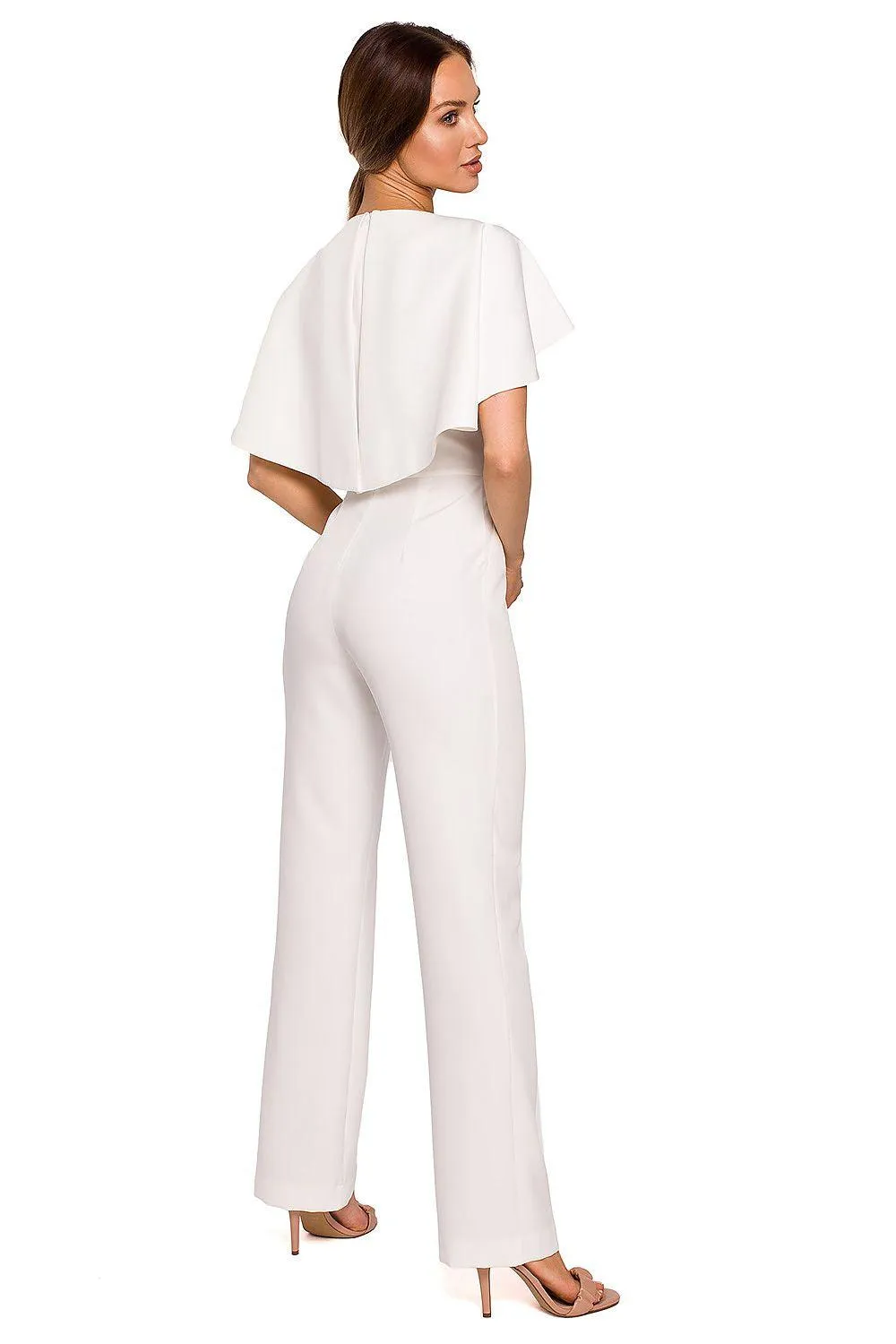 Elegant Cape-Style Jumpsuit - Made in EU