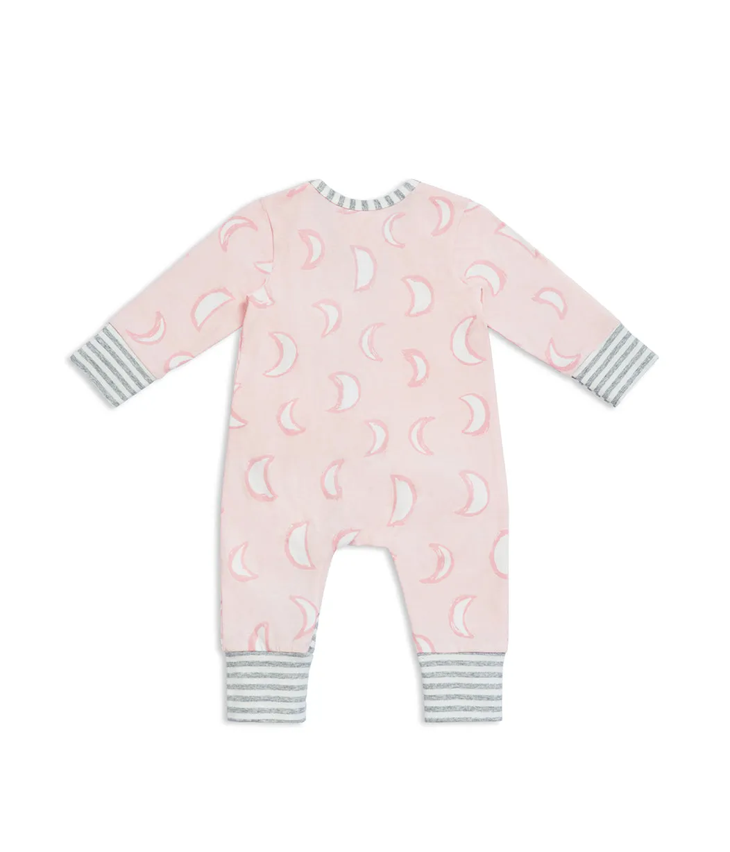 Footless Romper Cotton Pink Eclipse