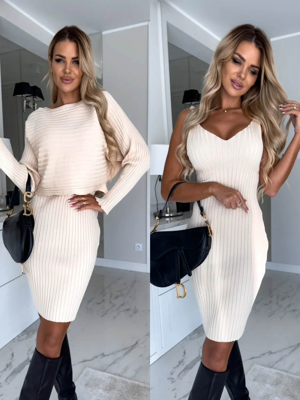 Gina 2-in-1 Sweater Dress | Elegante gebreide dames jurk