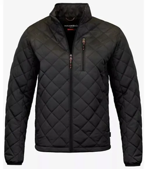 Hawke & Co. Mens Quilted Coat Medium Black Solid