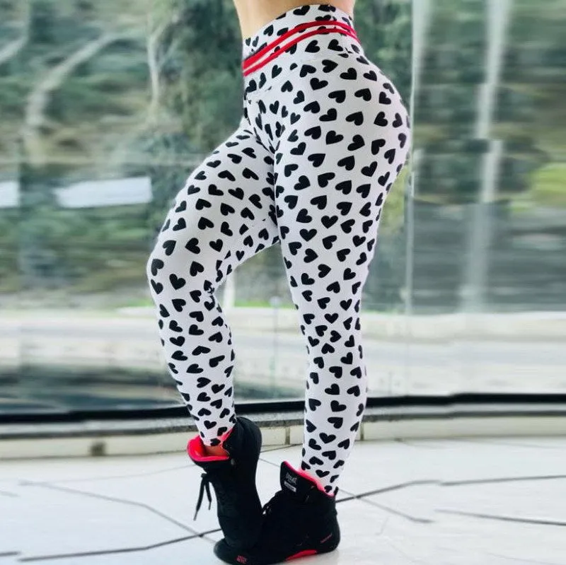 Heart Print Fitness Leggings