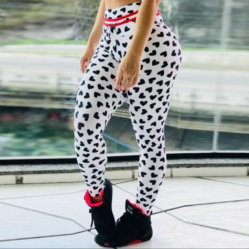 Heart Print Fitness Leggings