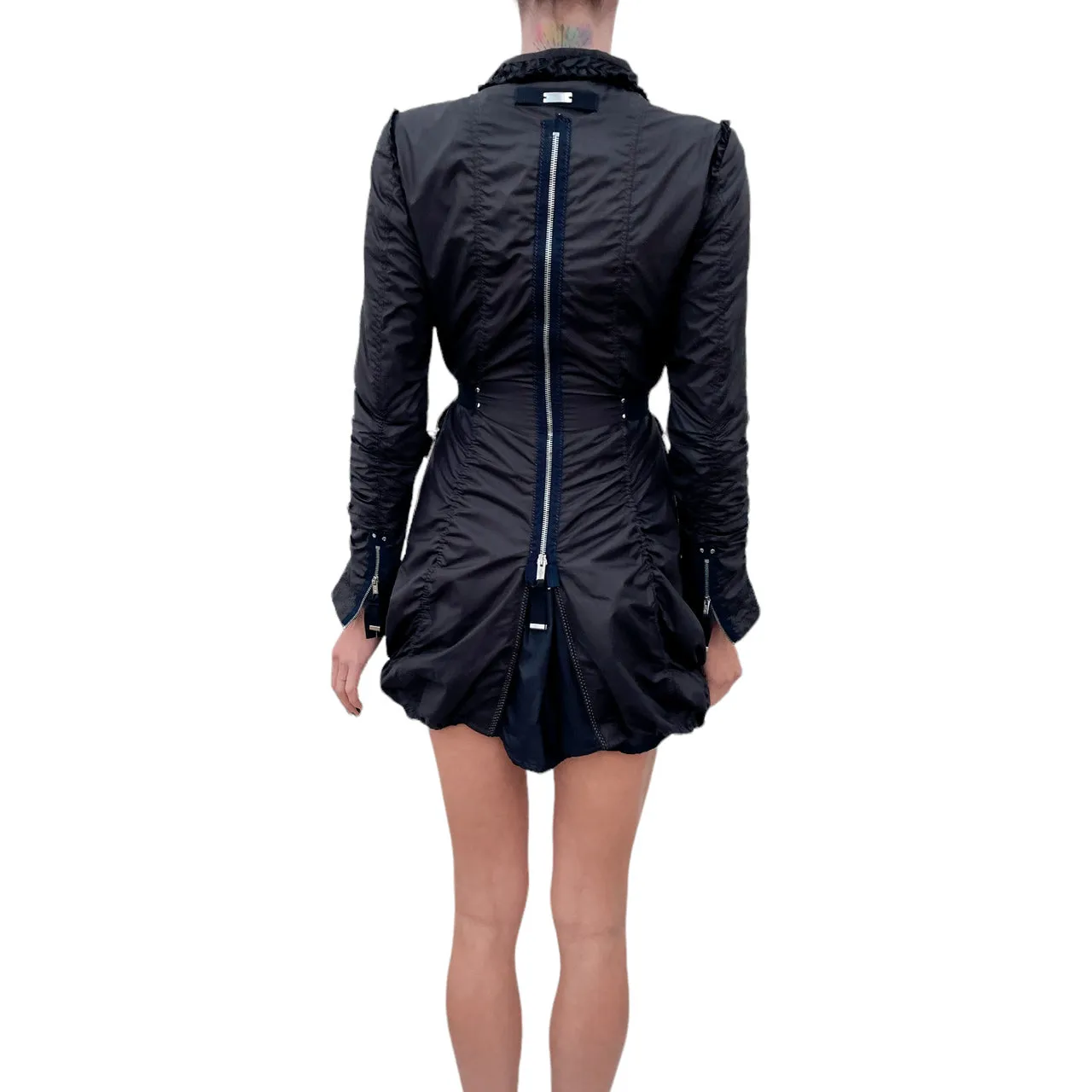 High Use Black Ruffle Coat