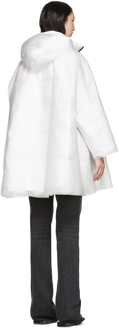 Ienki Ienki White Down Pyramid Cropped Raincoat