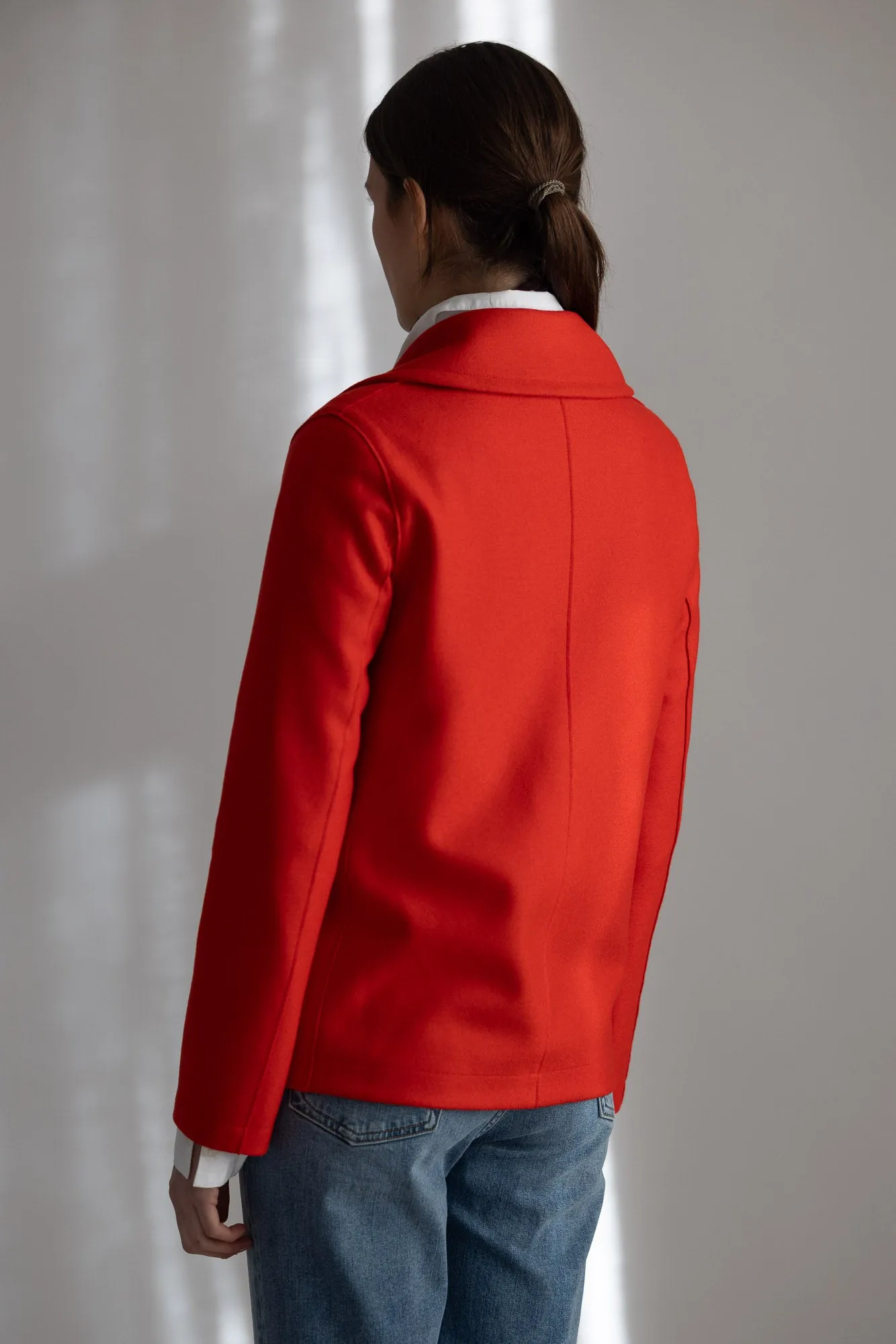 Jakke - Peacoat Light Pressed Wool Bright Red