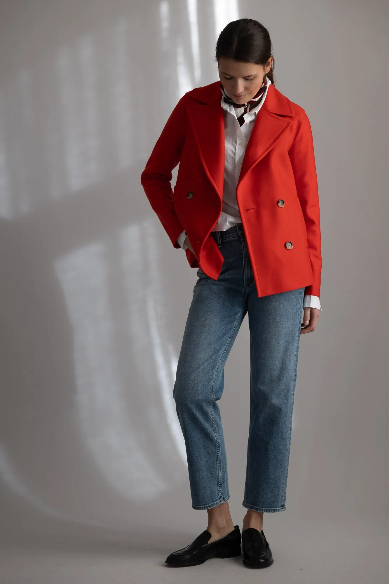 Jakke - Peacoat Light Pressed Wool Bright Red