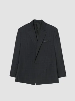 JUSTNOTAG Fashion Plaid Polyester Turn-down Collar Suit jacket