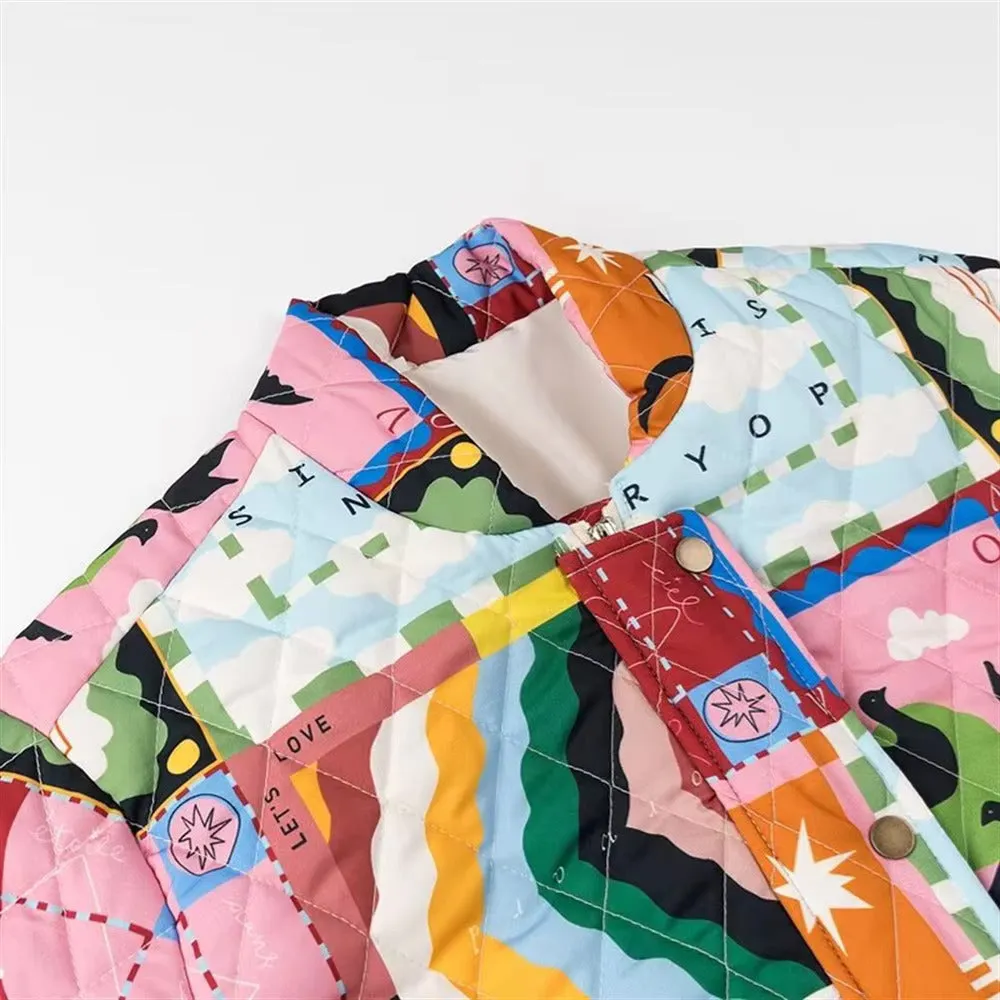 Kayte Bohemian Printed Quilted Cotton Jacket