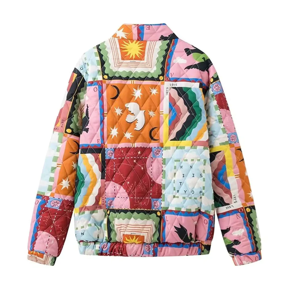Kayte Bohemian Printed Quilted Cotton Jacket