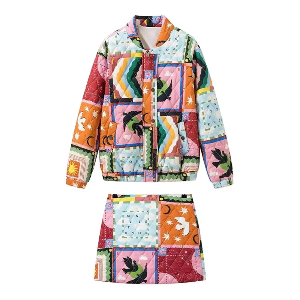 Kayte Bohemian Printed Quilted Cotton Jacket