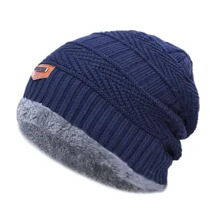 Knitted Winter Beanie with Scarf – Thick Wool Balaclava Cap