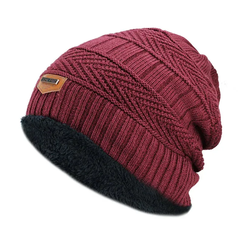 Knitted Winter Beanie with Scarf – Thick Wool Balaclava Cap