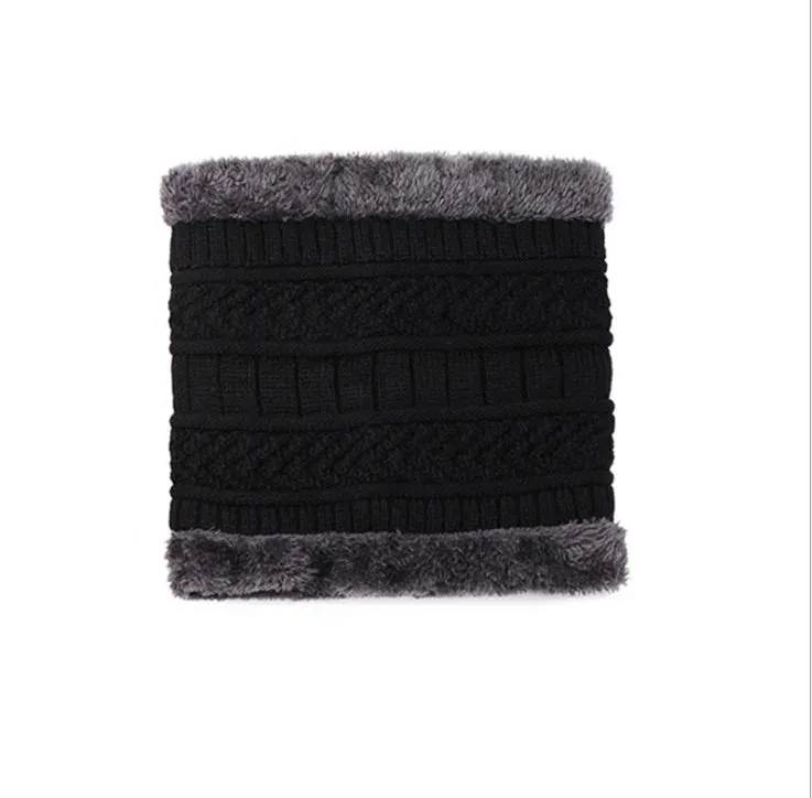Knitted Winter Beanie with Scarf – Thick Wool Balaclava Cap