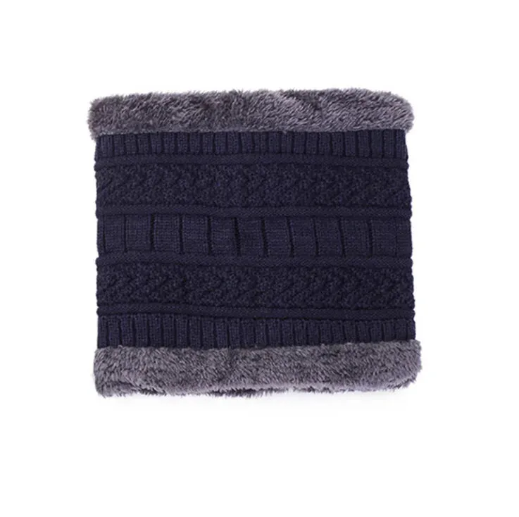 Knitted Winter Beanie with Scarf – Thick Wool Balaclava Cap