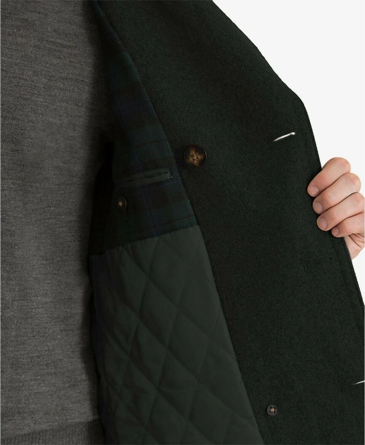 Lauren Ralph Lauren Mens Regular fit Luke Peacoat Coat 38 R Black Solid