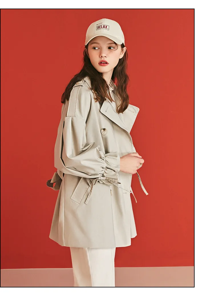 LEDDIN DESIGN BALLOON SLEEVE TRENCH COAT