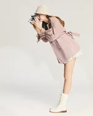 LEDDIN DESIGN BALLOON SLEEVE TRENCH COAT