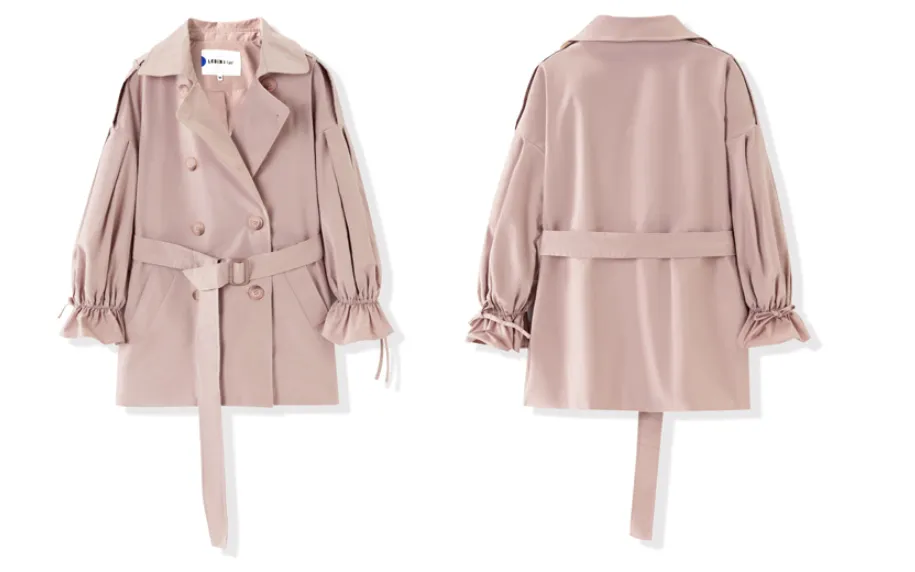 LEDDIN DESIGN BALLOON SLEEVE TRENCH COAT