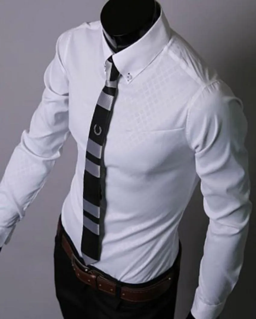 Mens Jacquard Slim Fit Button Down Shirt