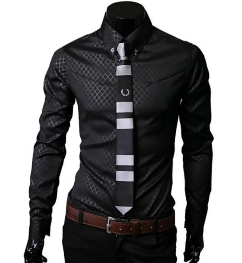 Mens Jacquard Slim Fit Button Down Shirt
