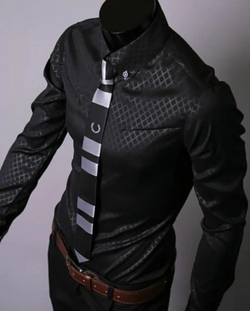 Mens Jacquard Slim Fit Button Down Shirt