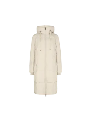 Nova Square Down Coat - Dunfrakke - Wood Ash - Offwhite - Mos Mosh