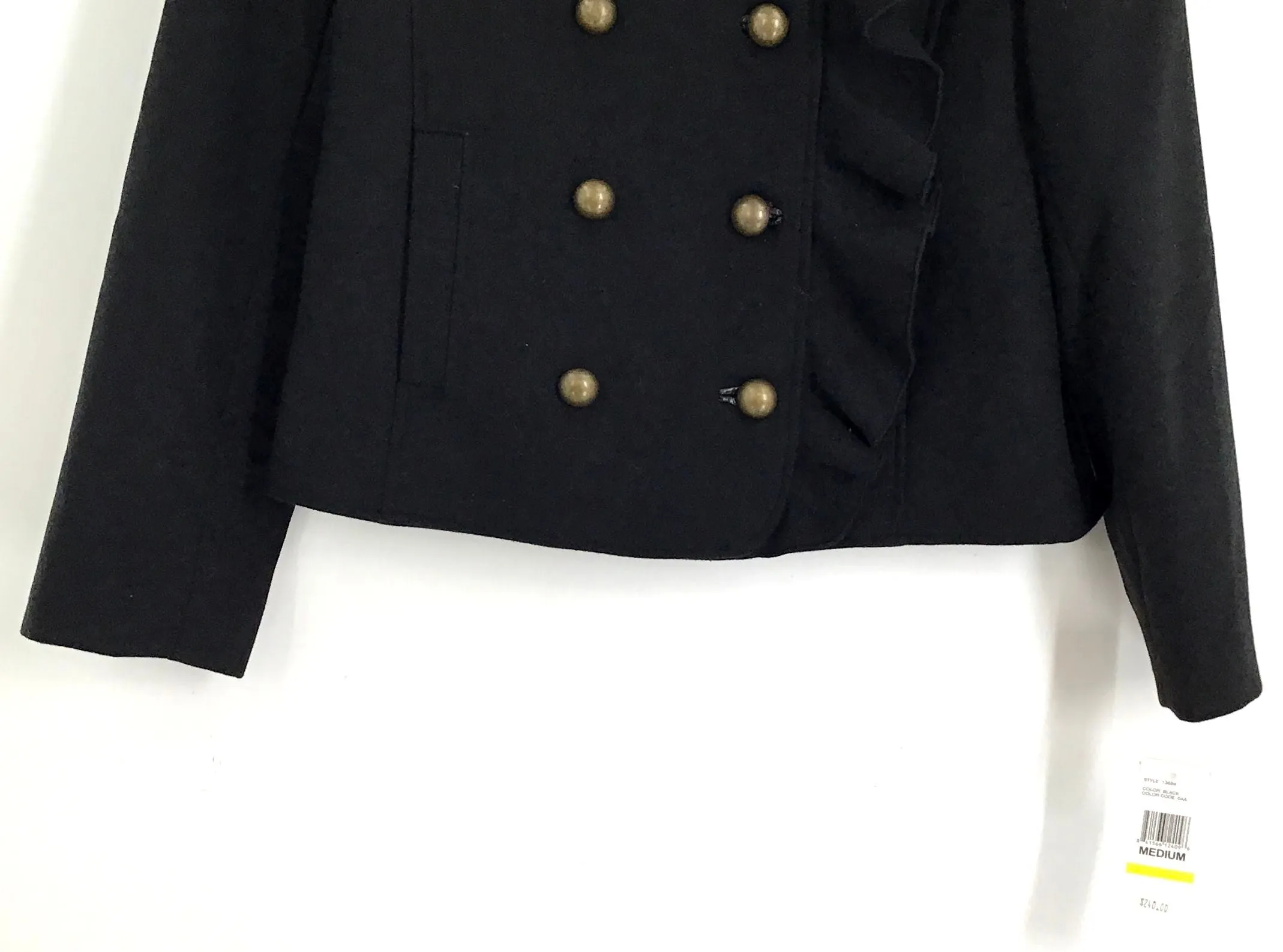 NWT DKNY Women's Black Peacoat - Size M