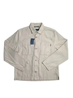 Perry Ellis Mens Beige Button Down Shacket Coat XL