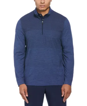 PGA TOUR Mens Lux Touch Quarter Zip Ombre Golf Sweater Peacoat Blue Small