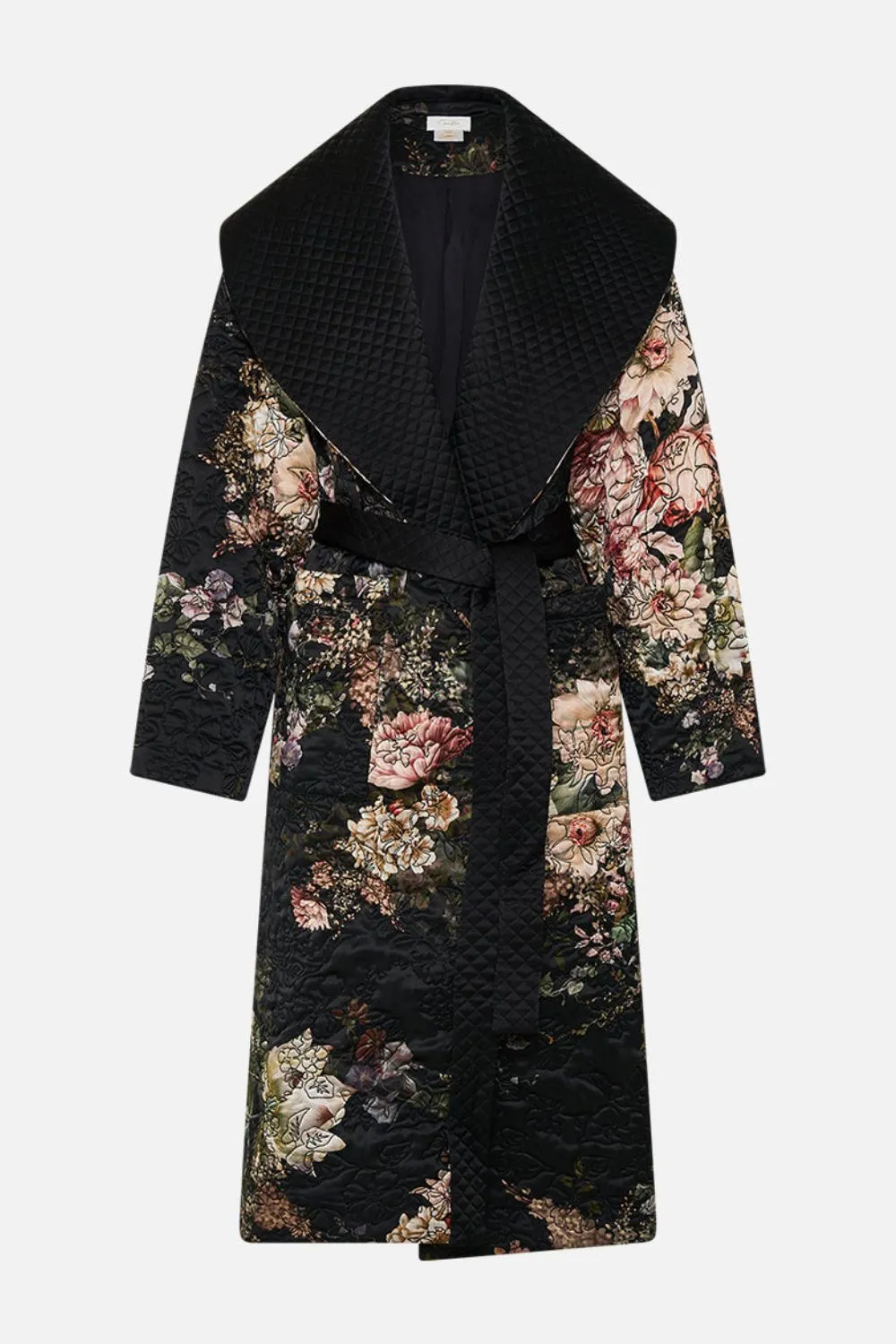 QUILTED LONG WRAP COAT DYNASTY DAZE